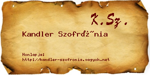 Kandler Szofrónia névjegykártya